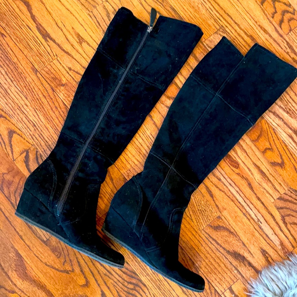 Suede hair and wedge knee-high boot Franco Sarto